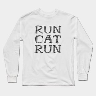 RunCatRun in sketch font dark Long Sleeve T-Shirt